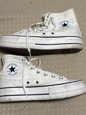 Converse White High Top Platform All Star Sneakers
